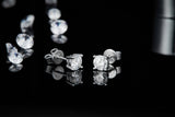 S90A 0.5ct Moissanite Stone Jewelry White Gold Plated Silver Earrings