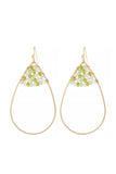Hde3070 - Open Teardrop With Rondelle Beads Earrings