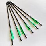 6/12/24Pcs Crossbow Bolt Arrows 17/20/22 Inches Mix Carbon Crossbow Arrow OD 8.8mm With Green Feather Archery Hunting Shooting - shopwishi 