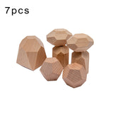 Baby Educational Toy Jenga Wooden Rainbow Stone Stacking Game