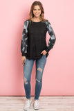 Brushed Hacci Tie Dye Puff Sleeved Top