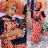 Kalume New Arrival 3D African Dry Lace Fabric Embroidery French Mesh Lace Fabrics With Sequins for Nigerian Party Dresses F1798