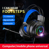 JIMARTI G60 Gaming Headsets Gamer Headphones Surround Sound Stereo Wired Earphones USB Microphone Colourful Light PCLaptop