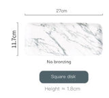 Nordic Creative Bronzing White Gray Marble Pattern Ceramic Tableware Set