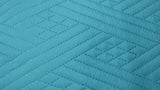 DaDa Bedding Gentle Wave Turquoise Teal Blue Lagoon Lightweight Quilted Bedspread Set (LH3000)