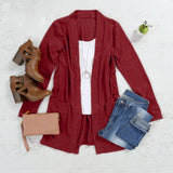 Brushed Melange Open Front Cardigan