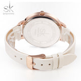 Shengke Fashion Ladies Watches White Leather Female Waterproof Quartz Watch Women Watch Reloj Mujer Marble Dial SK K0039L