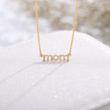 Simple Mom Letter Zircon Crystal Pendant for Mother's Day Gift
