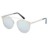 FRISCO | A18 - Modern Horn Rimmed Metal Frame Round Sunglasses