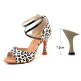 Ladingwu New Brand Dance Shoes Latin Women Leopard