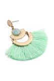 A8e2244 - Dangling Tassel Fan Drop Earrings