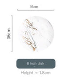 Nordic Creative Bronzing White Gray Marble Pattern Ceramic Tableware Set