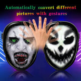 Dropshipping Night Club DIY Patterns LED Glowing Mask Scary Programmable Halloween LED Full Face Party Mask