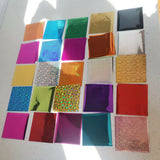 DIY Transfer Stamping 24 Laser Colors  48 Pieces (8 X 8 CM) Iron and Laminator for Hot Foil Paper