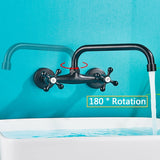 Rozi Wall-Mounted Dual Handle Black Basin for Bathrooms