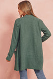Brushed Melange Open Front Cardigan