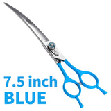Fenice 7.0 7.5 8.0 Inch Professional Black Grooming Scissors Curved Shear