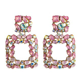 Female Trendy Luxury Big Crystal Earrings Fashion Jewelry Accessories
