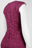 Adrianna Papell Day Split V-Neck Cap Sleeve Pleated Waist Floral Lace