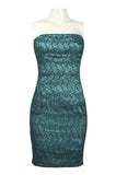 Adrianna Papell Strapless Sequined Lace Sheath Dress
