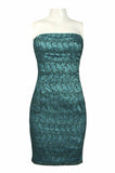 Adrianna Papell Strapless Sequined Lace Sheath Dress