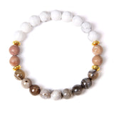 Drop Shipping Fashion Trendy Handmade 8MM Colorful Natural Howlite Stone Beads Bracelet Jewelry