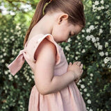Korean Style Summer Infant Girls Dress Flying Sleeve Cotton Linen