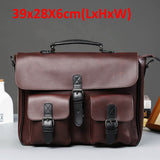 Men Leather Black Briefcase Business Handbag Messenger Bags