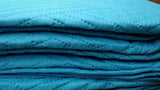 DaDa Bedding Gentle Wave Turquoise Teal Blue Lagoon Lightweight Quilted Bedspread Set (LH3000)