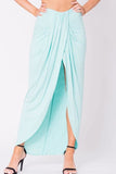 DRAPED SOLID MAXI SKIRT