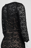 Alex Evenings Scoop Neck 3/4 Sleeve Zipper Back Embellished Lace Dress