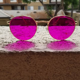 Retro Round  Sunglasses Light Therapy Glasses With 10 Colors Set  UV400 Party Favor