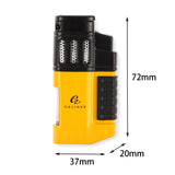 GALINER Portable Metal Cigar Butane Lighter with 4 Jet Torches
