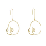 Unique Artsy Abstract Lady Breast Statement Hoop Earrings for Women Van Gogh Hollow Outline Body Earrings 2020 Femme Bijoux