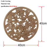 Chinese Dragon and Phoenix Mascot Unpainted Retro Line Wood Decals