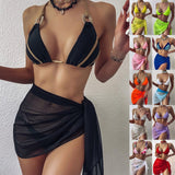 2021 Sexy Women Chiffon Swimwear Pareo Scarf Cover Up Wrap Kaftan Sarong Beach Wear 18 Color Bikinis Cover Ups Sexy Skirts