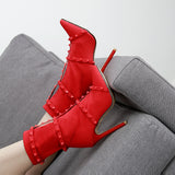 XLL 35-42 Plus Size Pointed Toe Belt Thigh High Boots