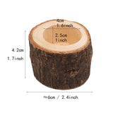 Rustic Wooden Round Candlestick Holder for Table Decoration
