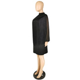 European&American High Quality Mesh Sleeve Fashionable Blouse and  Long Sleeve Dress 2 Piece Set Women Vestido De Borla