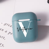 Customize for Airpods 2 Case Cute Name Initials Letter for Air Pod Silicone Luxury Cover Funda Airpods Case Earphone Accessories