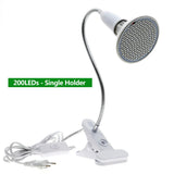 220V Phytolamp E27 Full Spectrum LED Grow Light Flexible Metal Hose Clip-On
