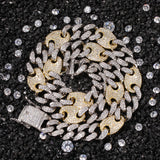 Hesiod Two Tone Diamond Hip Hop Style  Cuban Link Chain for Men
