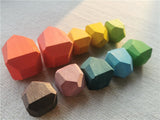 Wooden Rainbow Stacking Balance Stones for Kids Educations