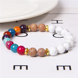 Drop Shipping Fashion Trendy Handmade 8MM Colorful Natural Howlite Stone Beads Bracelet Jewelry