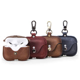 Wholesale Keychain Earphone Charging Case Custom Logo Luxury Genuine Leather Case Cover for Apple Airpod Case