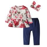 Toddler Girls Cute Casual Floral Top and Pants Set