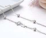 925 Sterling Silver Big Beaded Cross Chain Choker Necklaces Women Girls 40cm 45cm Jewelry Kolye Collares Collane Collier Ketting
