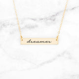 Dreamer Necklace - Rose Gold Bar Necklace