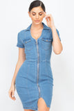 Denim Diva Mini Dress (Blue)