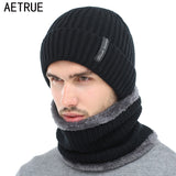 AETRUE Winter Beanies Men Knitted Hat Caps Beany Mask Gorras Bonnet Warm Baggy Winter Hats for Men Women Skullies Beanies Hats